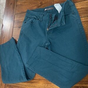 Levi's Mid Rise Skinny Jeans Size 6M Rare Dark Teal Green black silver tab